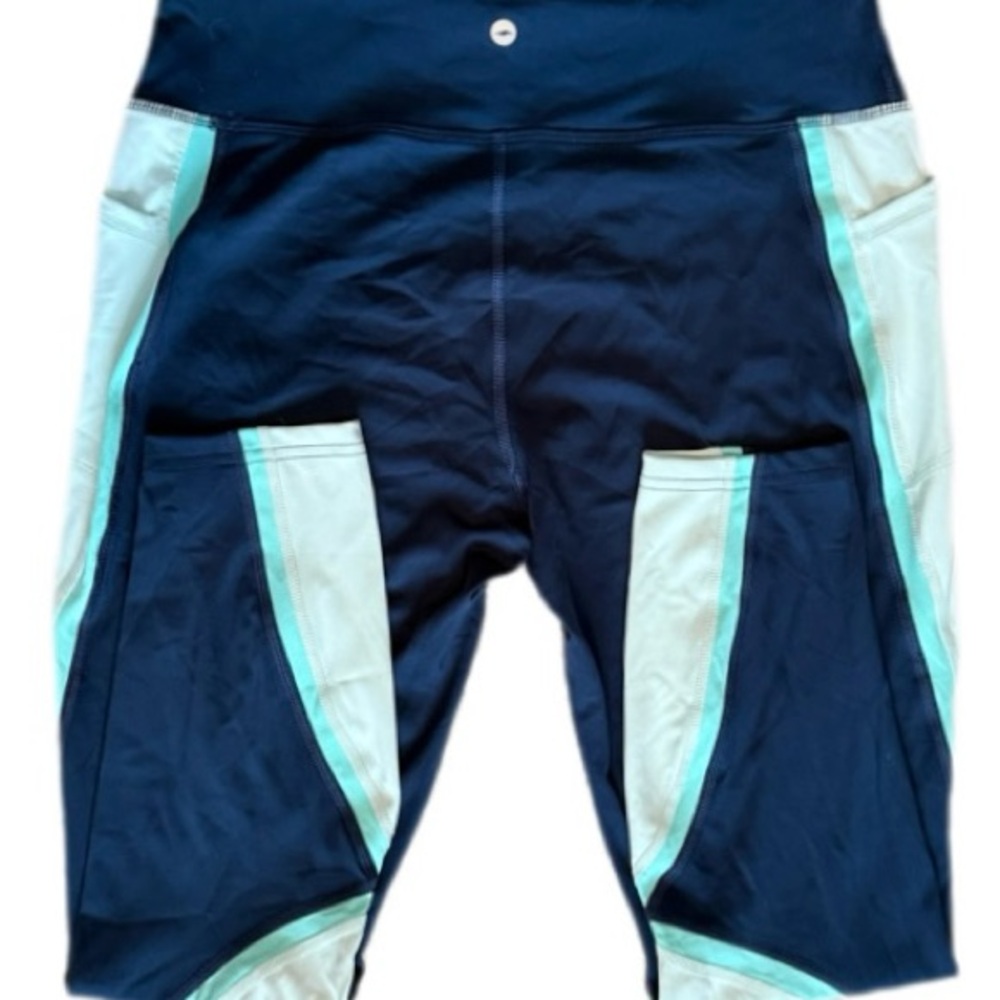 Avia Blue Colorblock High Rise Leggins Size Medium - Picture 8 of 15